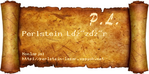 Perlstein Lázár névjegykártya